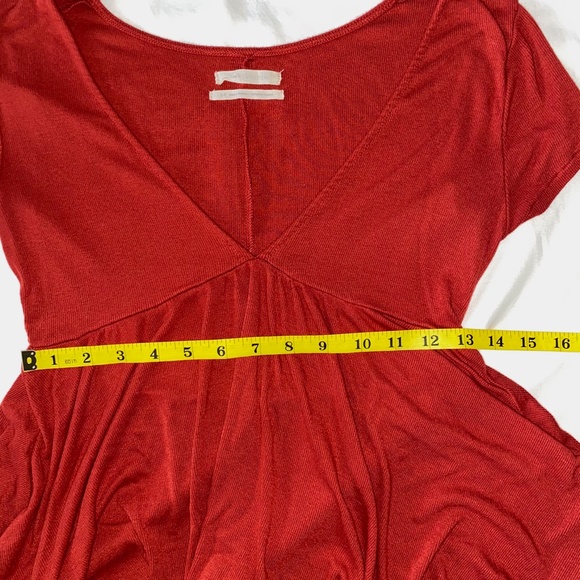 Urban Outfitters Red Plunging Babydoll Top - Picture 7 of 10